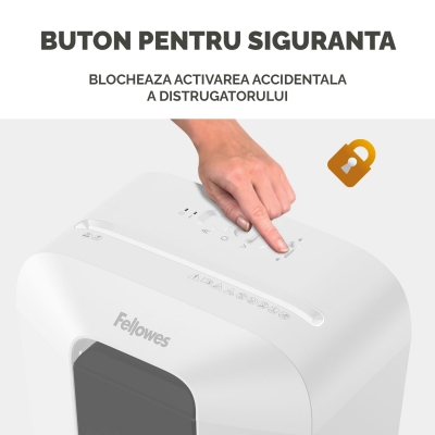 Distrugator documente Fellowes Powershred, LX70, 11 coli, cross-cut, alb 